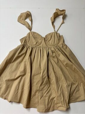 Sleeveless Sky to Moon Beige Mini Dress